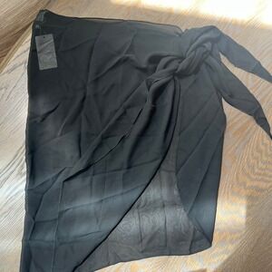 🎊Black Sarong Cover Up Beach Skirt Swimsuit Sheer Tie Wrap Womens